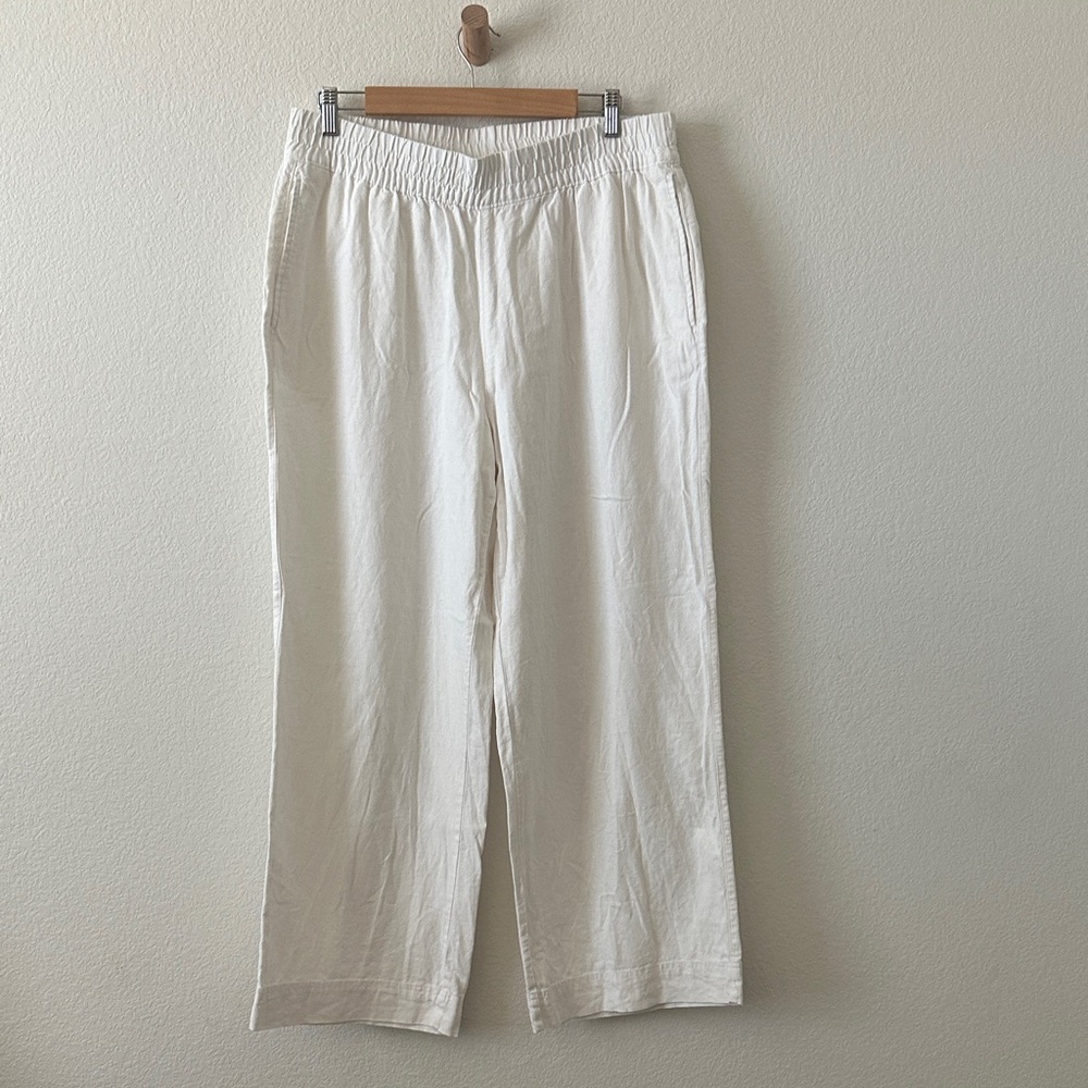 Old Navy Women’s Cream high rise Chinos wide leg comfort waistband